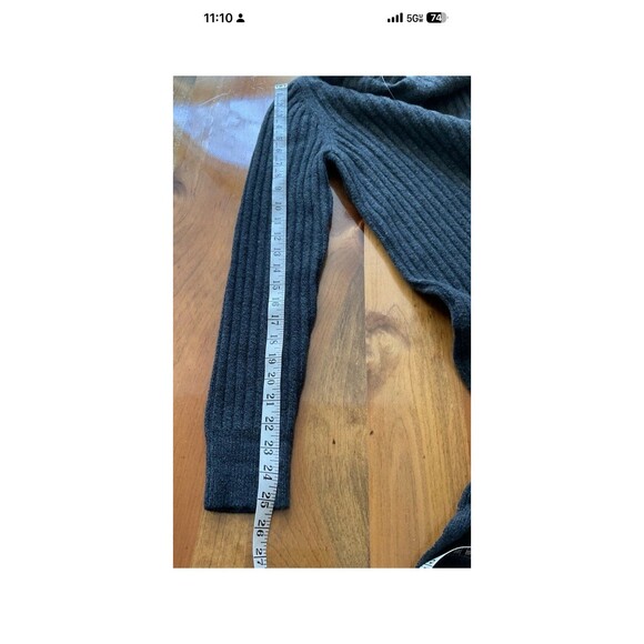 LOFT Outlet Dress M Ribbed Turtle Neck Midi Sweater Knit Gray Long Sleeve NEW - Picture 9 of 9